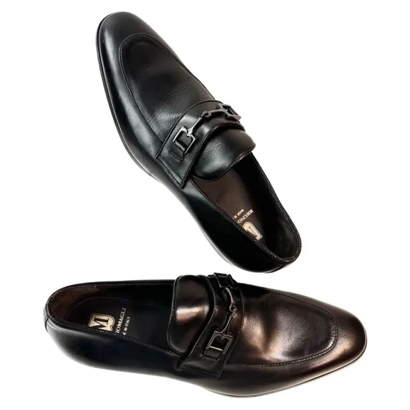 Bruno Magli Men's Black Jaguar Leather Loafer Color: Black Size:11 Made in Italy